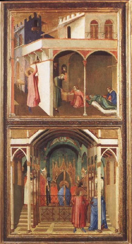 Ambrogio Lorenzetti St Nicholas Offers Three Girls Their Dowry Sweden oil painting art